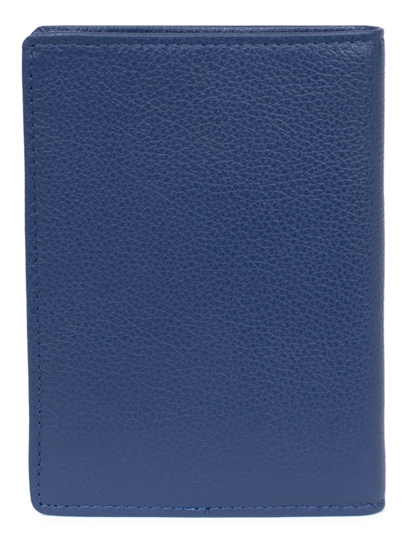 Portefeuille européen  2 volets  Cuir CONFORT Bleu - Kiabi