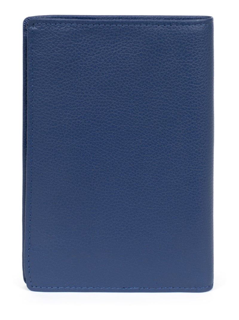 Portefeuille européen  2 volets  Cuir CONFORT Bleu - Kiabi