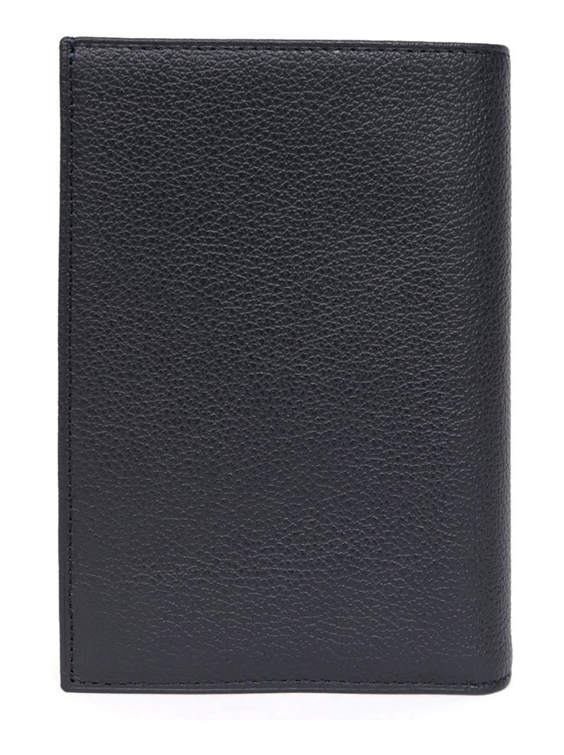 Portefeuille européen  2 volets  Cuir CONFORT Bleu marine - Kiabi