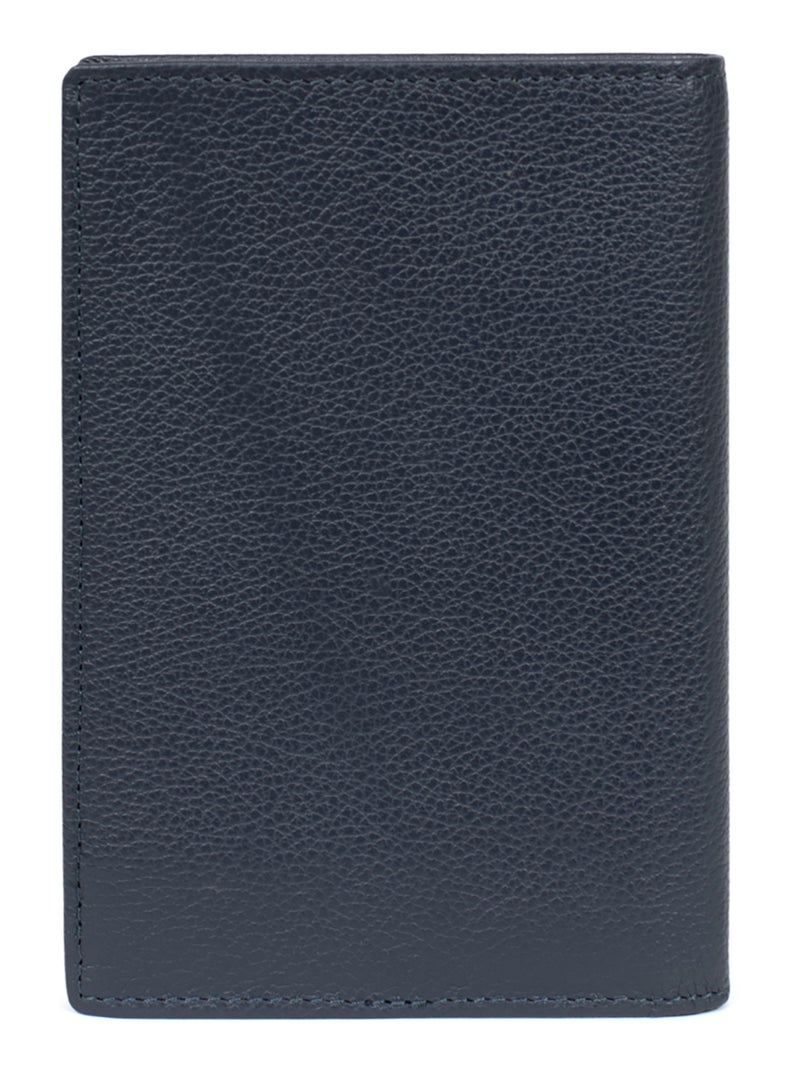 Portefeuille européen  2 volets  Cuir CONFORT Bleu marine - Kiabi