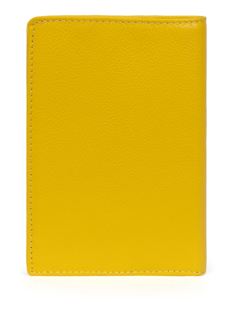 Portefeuille européen  2 volets  Cuir CONFORT Jaune - Kiabi