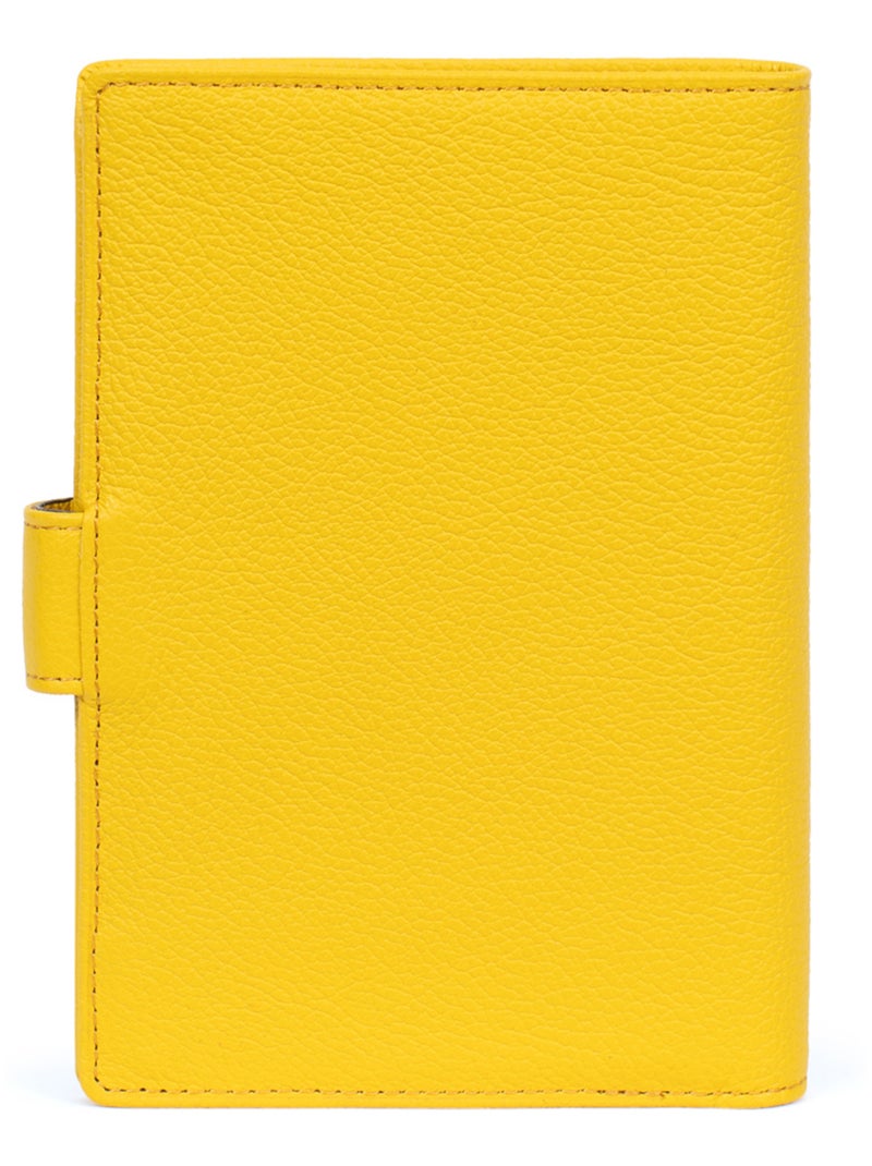 Portefeuille européen  2 volets  Cuir CONFORT Jaune - Kiabi
