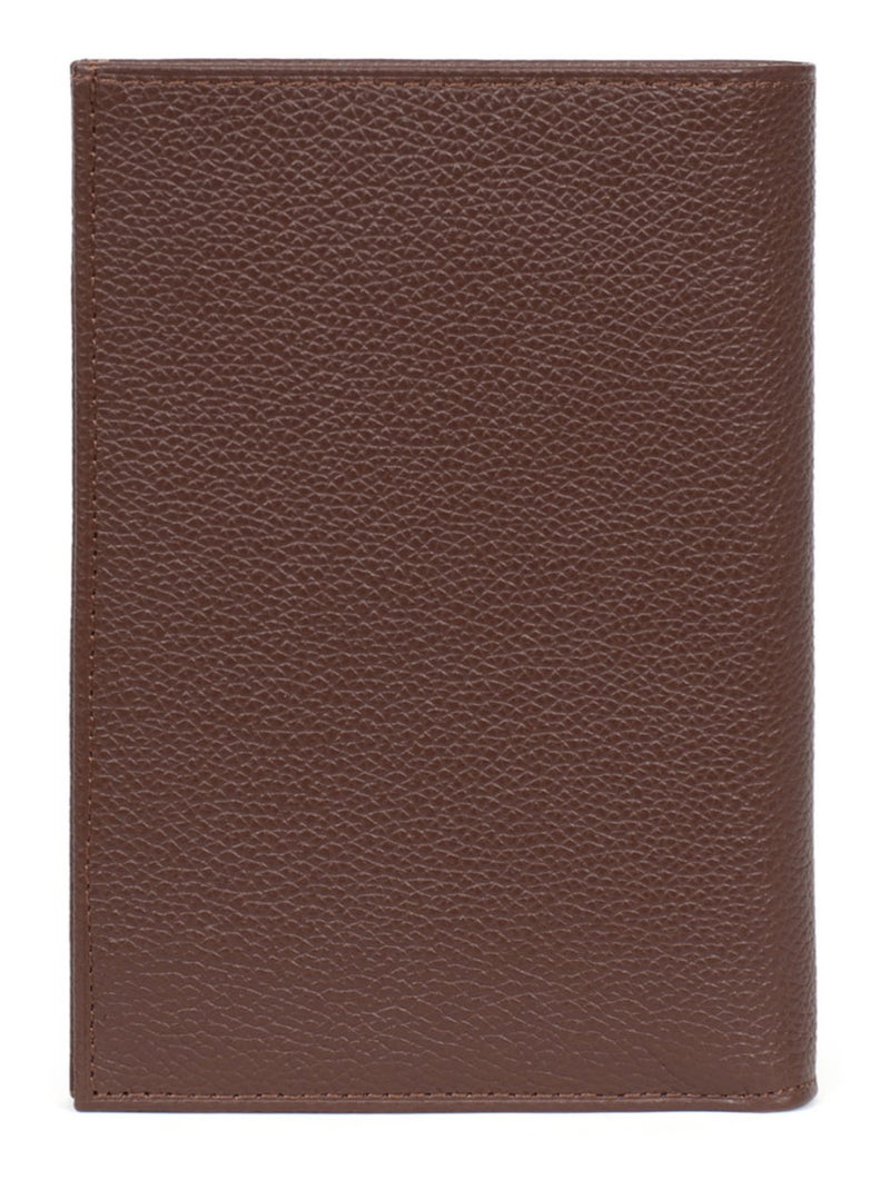 Portefeuille européen  2 volets  Cuir CONFORT Marron chocolat - Kiabi