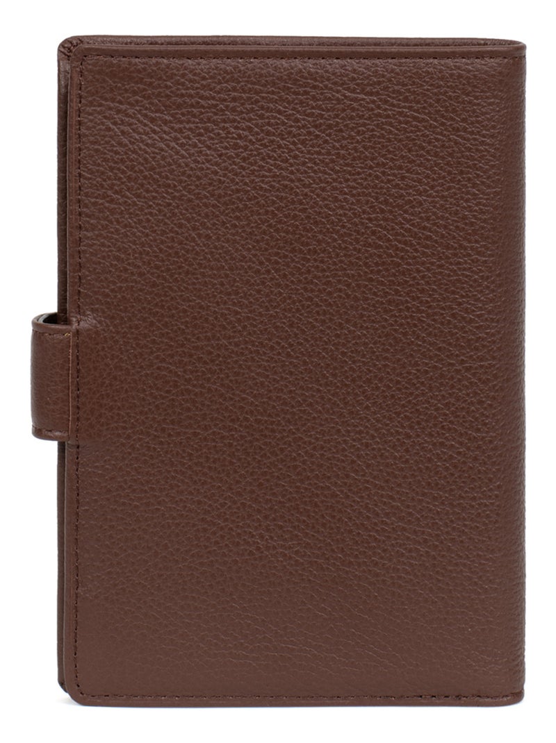 Portefeuille européen  2 volets  Cuir CONFORT Marron chocolat - Kiabi