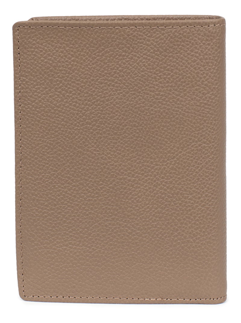 Portefeuille européen  2 volets  Cuir CONFORT Marron clair - Kiabi