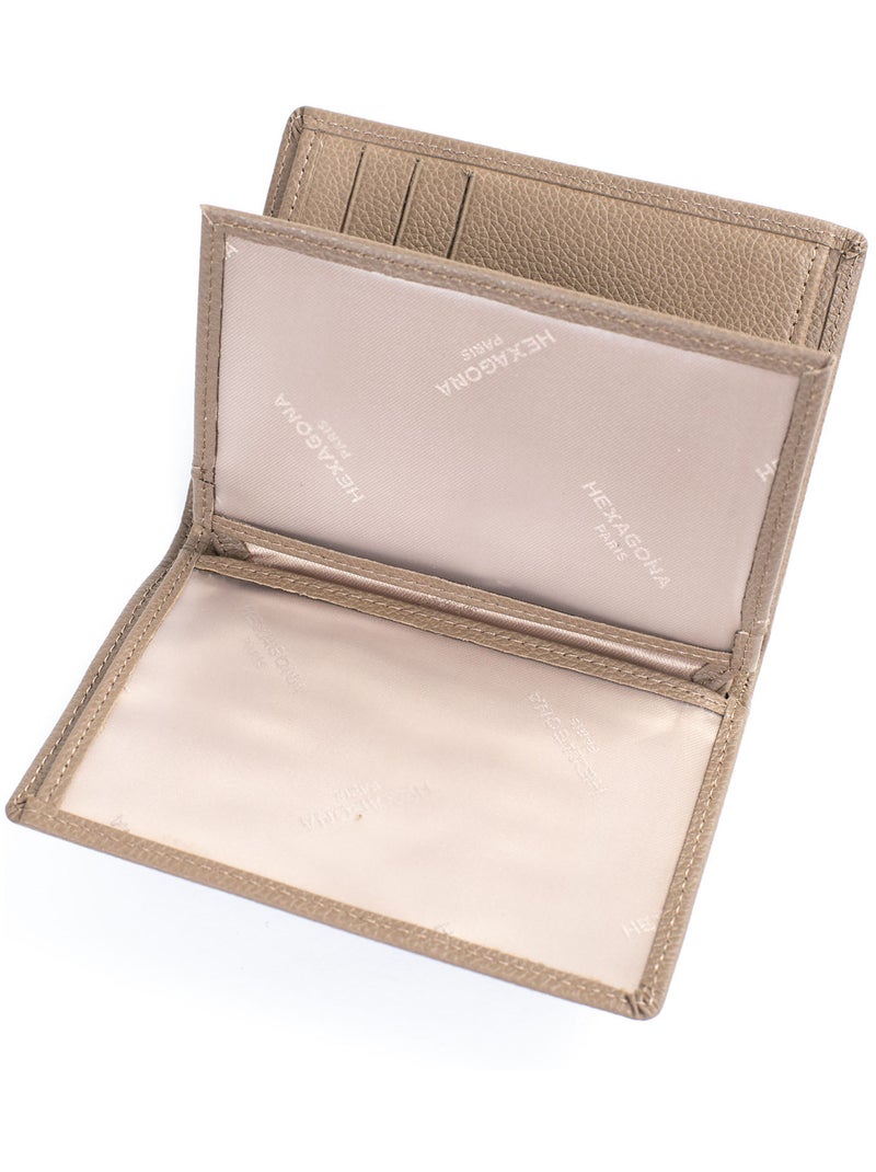Portefeuille européen  2 volets  Cuir CONFORT Marron glacé - Kiabi