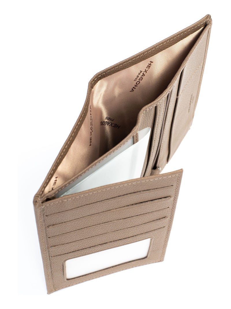 Portefeuille européen  2 volets  Cuir CONFORT Marron glacé - Kiabi