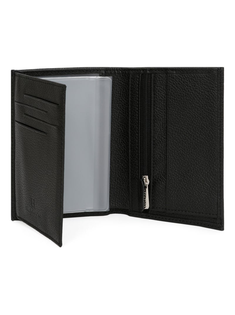 Portefeuille européen  2 volets  Cuir CONFORT Noir - Kiabi