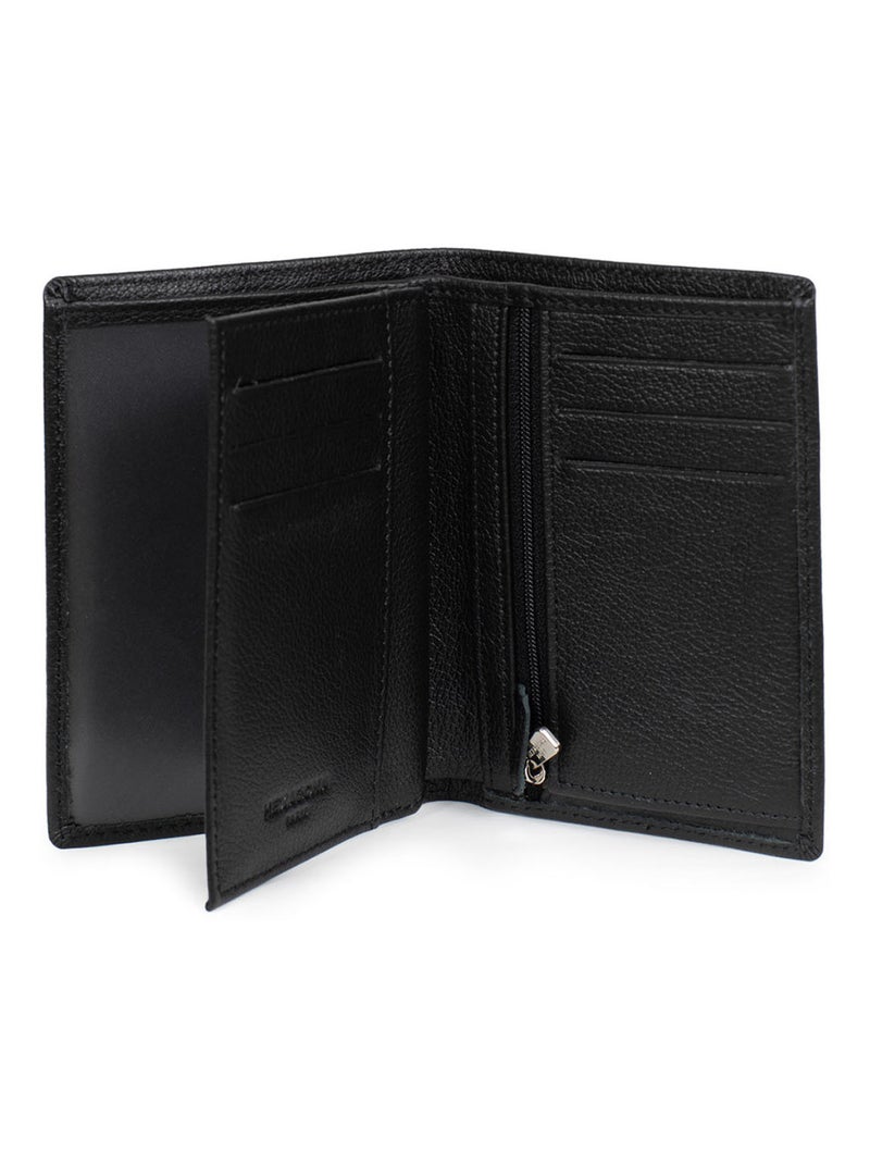 Portefeuille européen  2 volets  Cuir CONFORT Noir - Kiabi