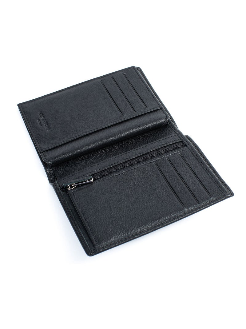 Portefeuille européen  2 volets  Cuir CONFORT Noir - Kiabi