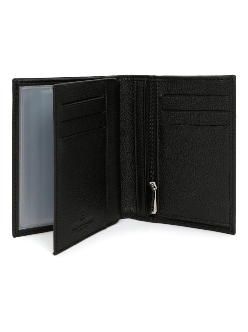 Portefeuille européen  2 volets  Cuir CONFORT Noir - Kiabi