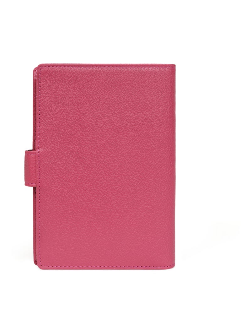 Portefeuille européen  2 volets  Cuir CONFORT Rose fushia - Kiabi
