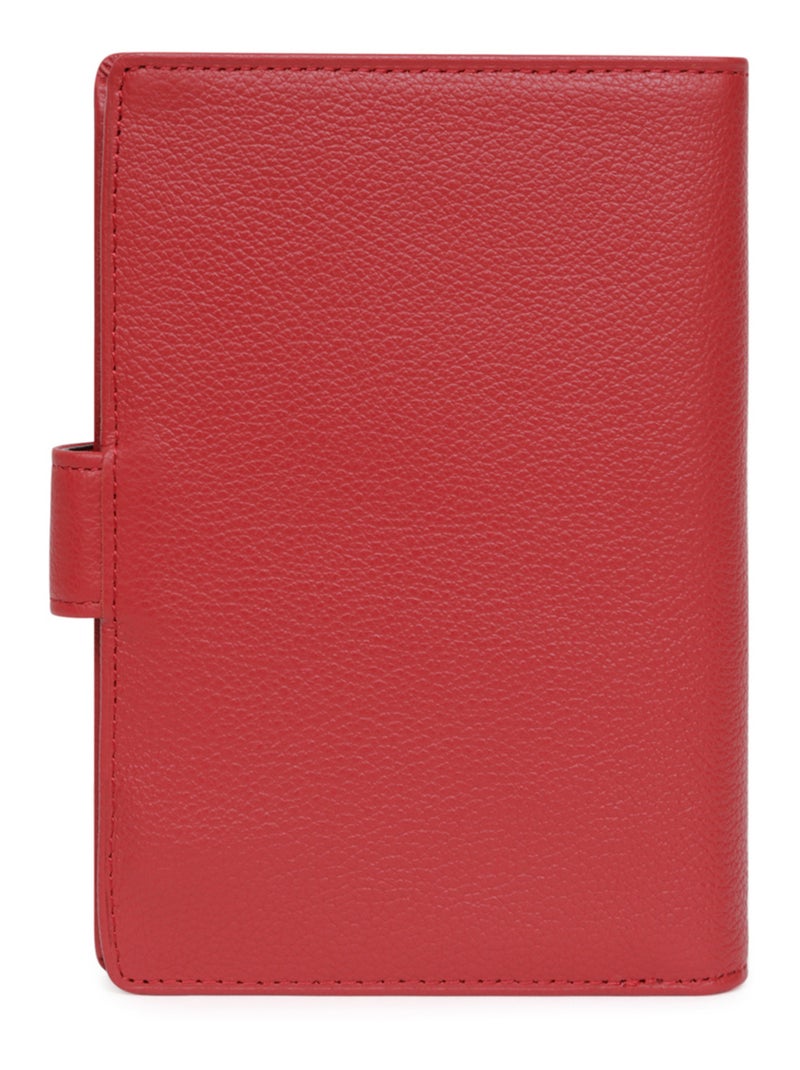 Portefeuille européen  2 volets  Cuir CONFORT Rouge foncé - Kiabi