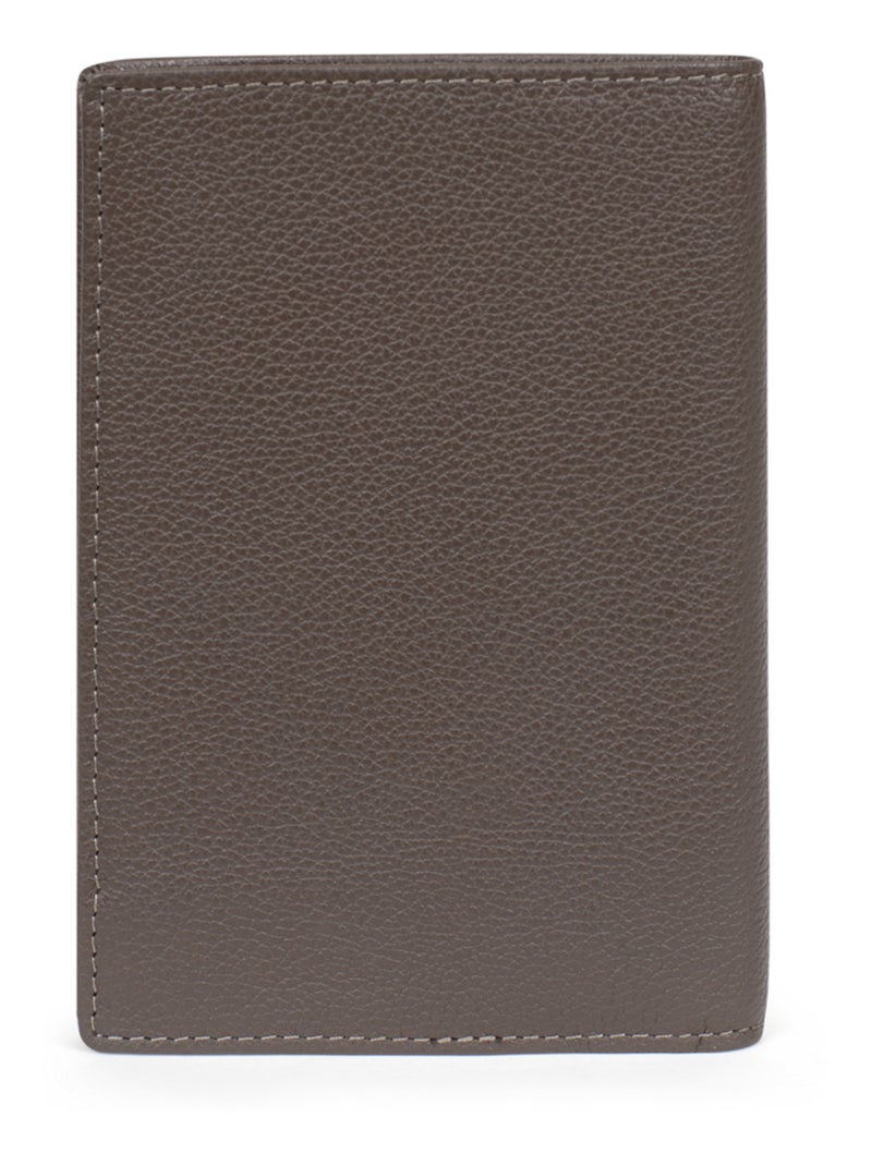 Portefeuille européen  2 volets  Cuir CONFORT Taupe - Kiabi