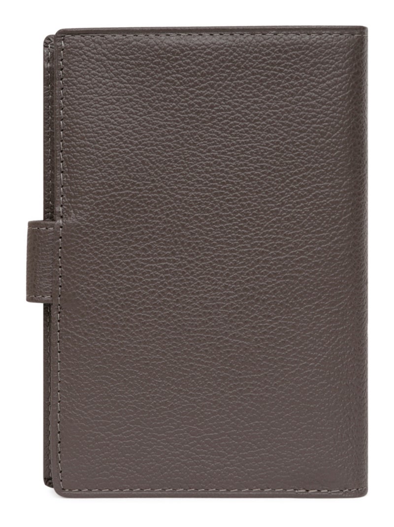 Portefeuille européen  2 volets  Cuir CONFORT Taupe - Kiabi