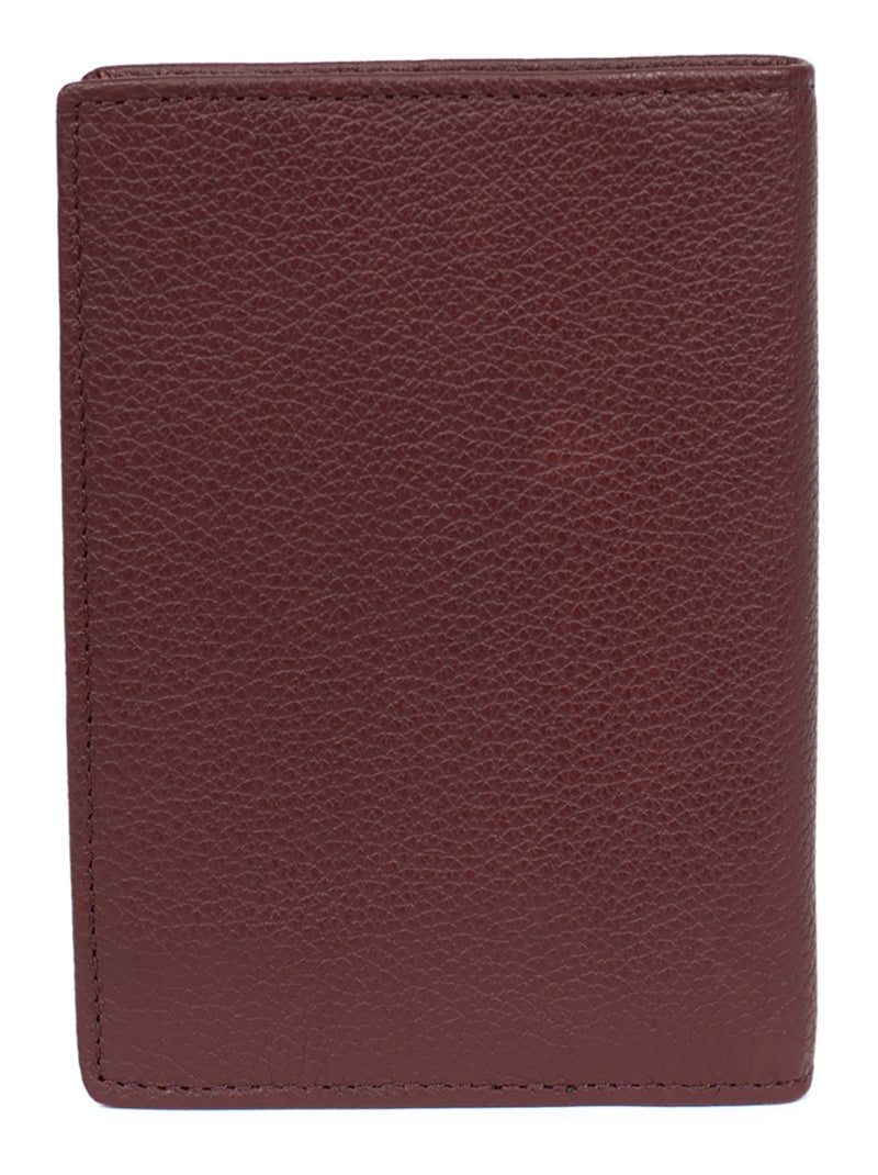 Portefeuille européen  2 volets  Cuir CONFORT Violet prune - Kiabi