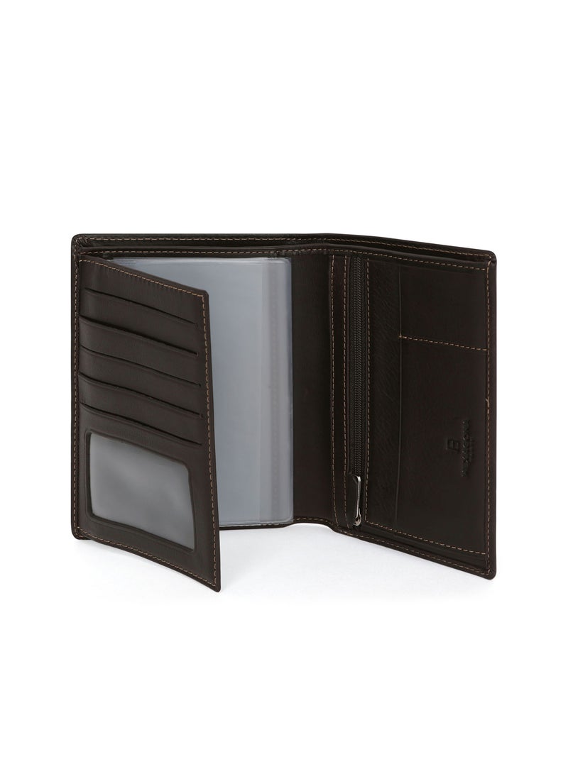 Portefeuille européen  2 volets  Cuir FÉLIN Marron - Kiabi