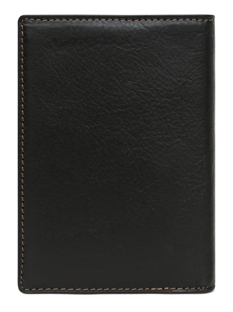 Portefeuille européen  2 volets  Cuir FÉLIN Noir - Kiabi