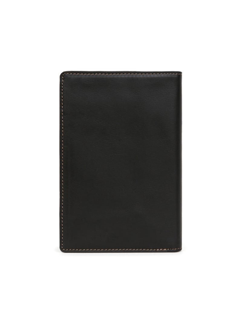 Portefeuille européen  2 volets  Cuir FÉLIN Noir - Kiabi