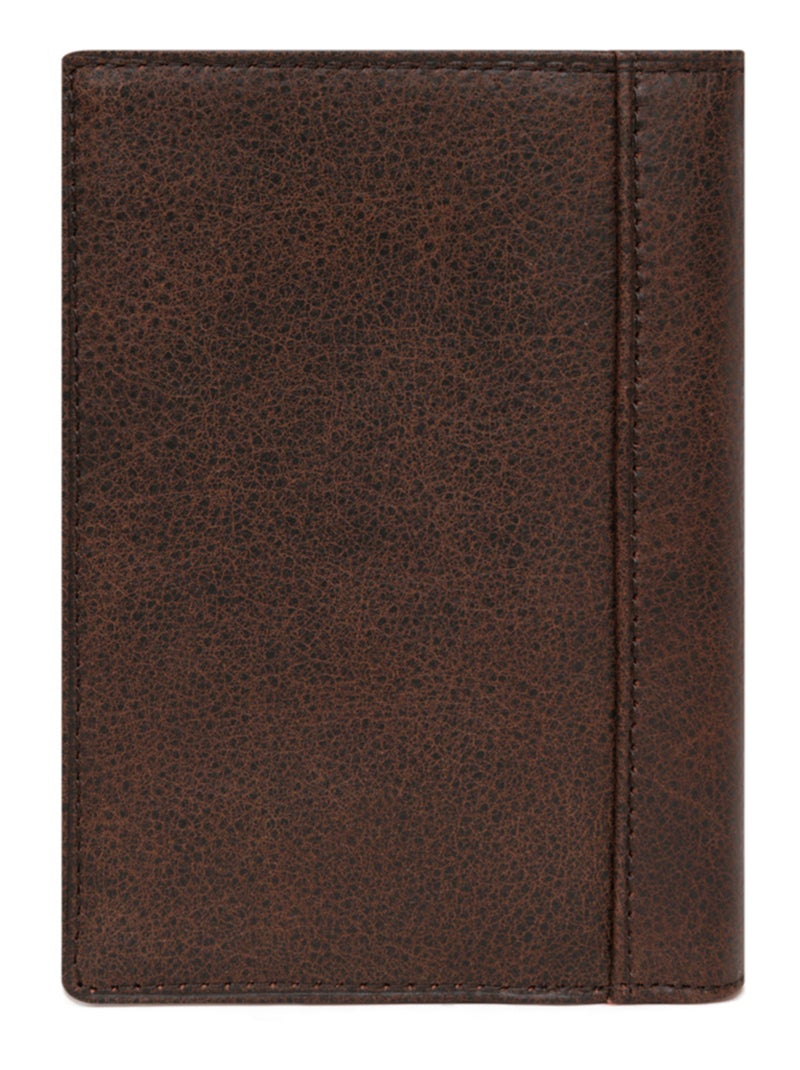 Portefeuille européen  2 volets  Cuir INSTINCT Marron - Kiabi