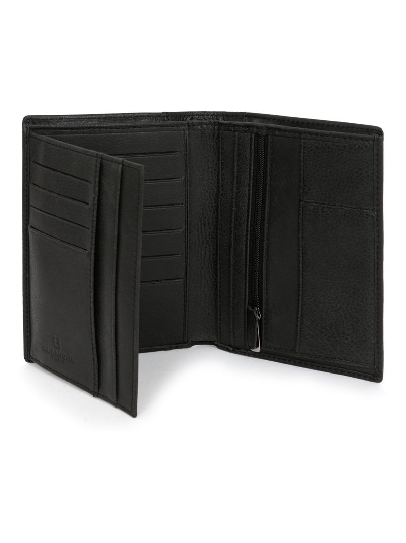 Portefeuille européen  2 volets  Cuir INSTINCT Noir - Kiabi