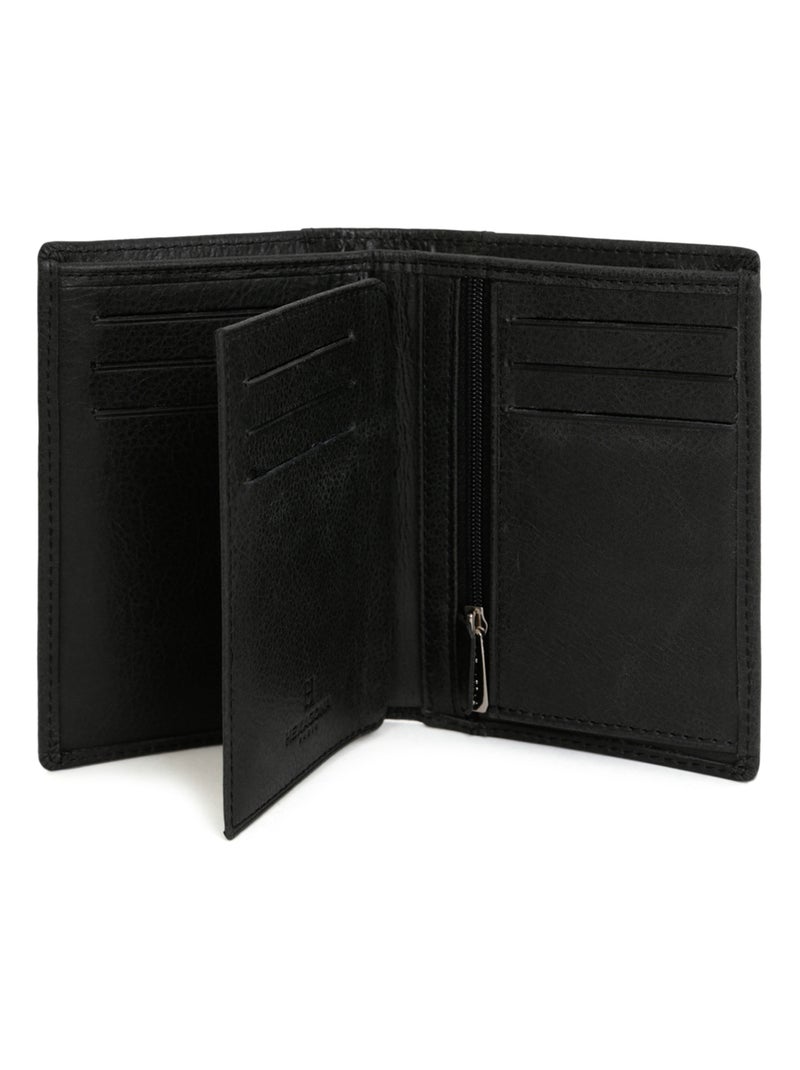 Portefeuille européen  2 volets  Cuir INSTINCT Noir - Kiabi