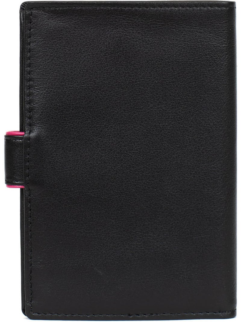 Portefeuille européen  2 volets  cuir multico hexagona Noir Multicolore - Kiabi