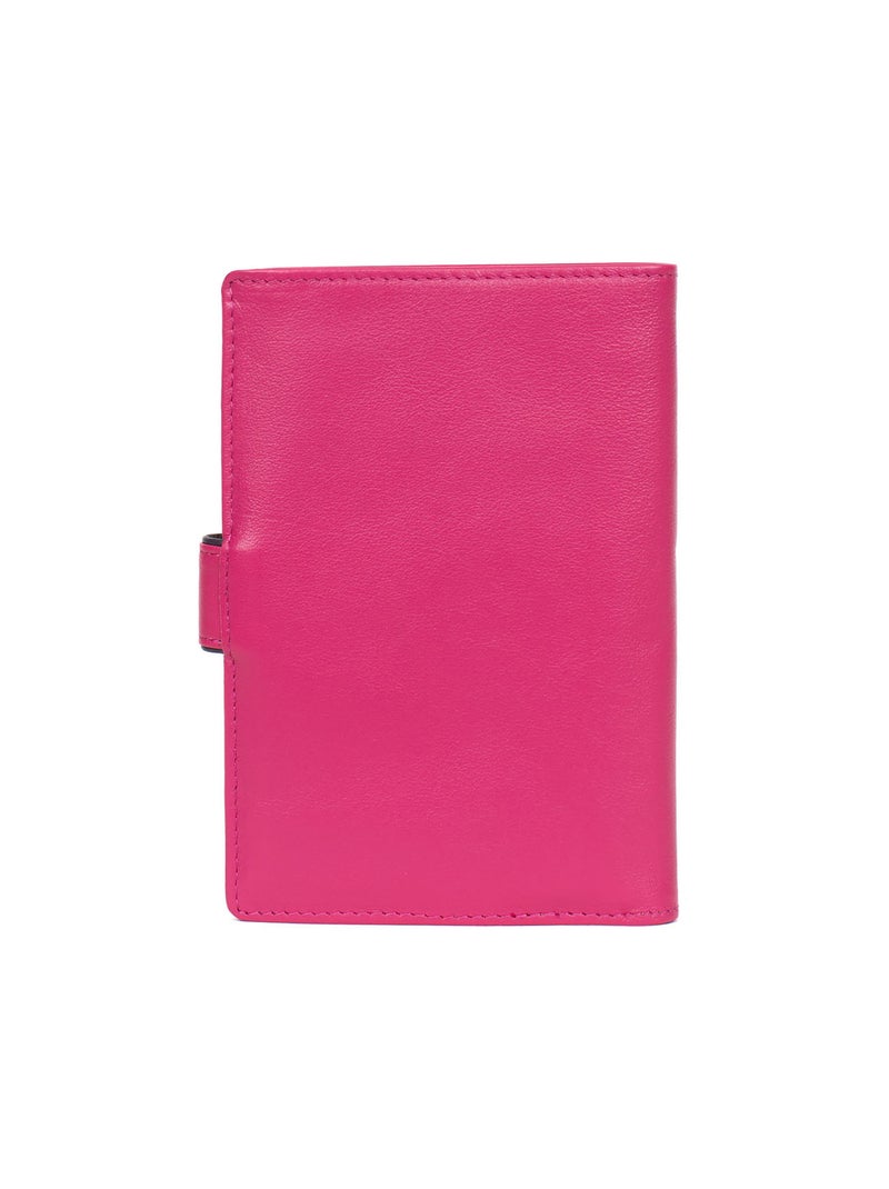 Portefeuille européen  2 volets  Cuir MULTICO Rose fushia - Kiabi