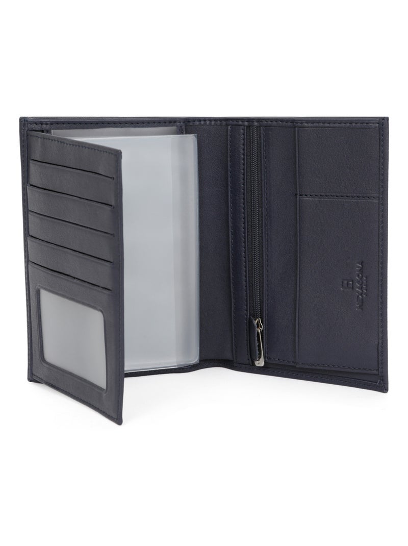 Portefeuille européen  2 volets  Cuir SOFT Bleu marine - Kiabi