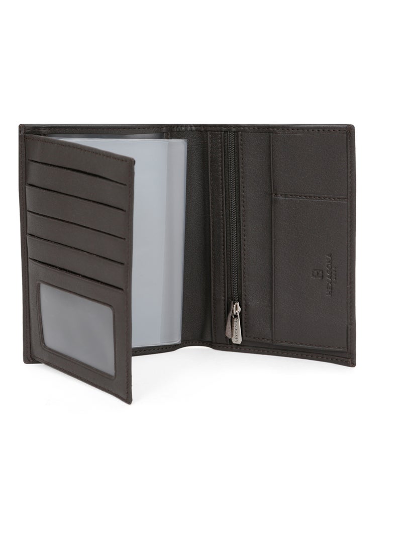 Portefeuille européen  2 volets  Cuir SOFT Marron - Kiabi