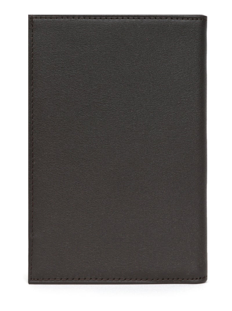 Portefeuille européen  2 volets  Cuir SOFT Marron - Kiabi