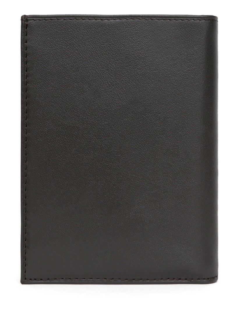 Portefeuille européen  2 volets  Cuir SOFT Marron - Kiabi