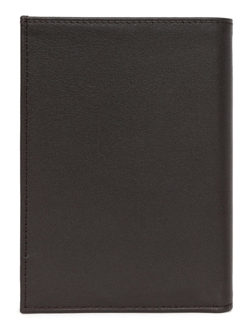 Portefeuille européen  2 volets  Cuir SOFT Marron - Kiabi