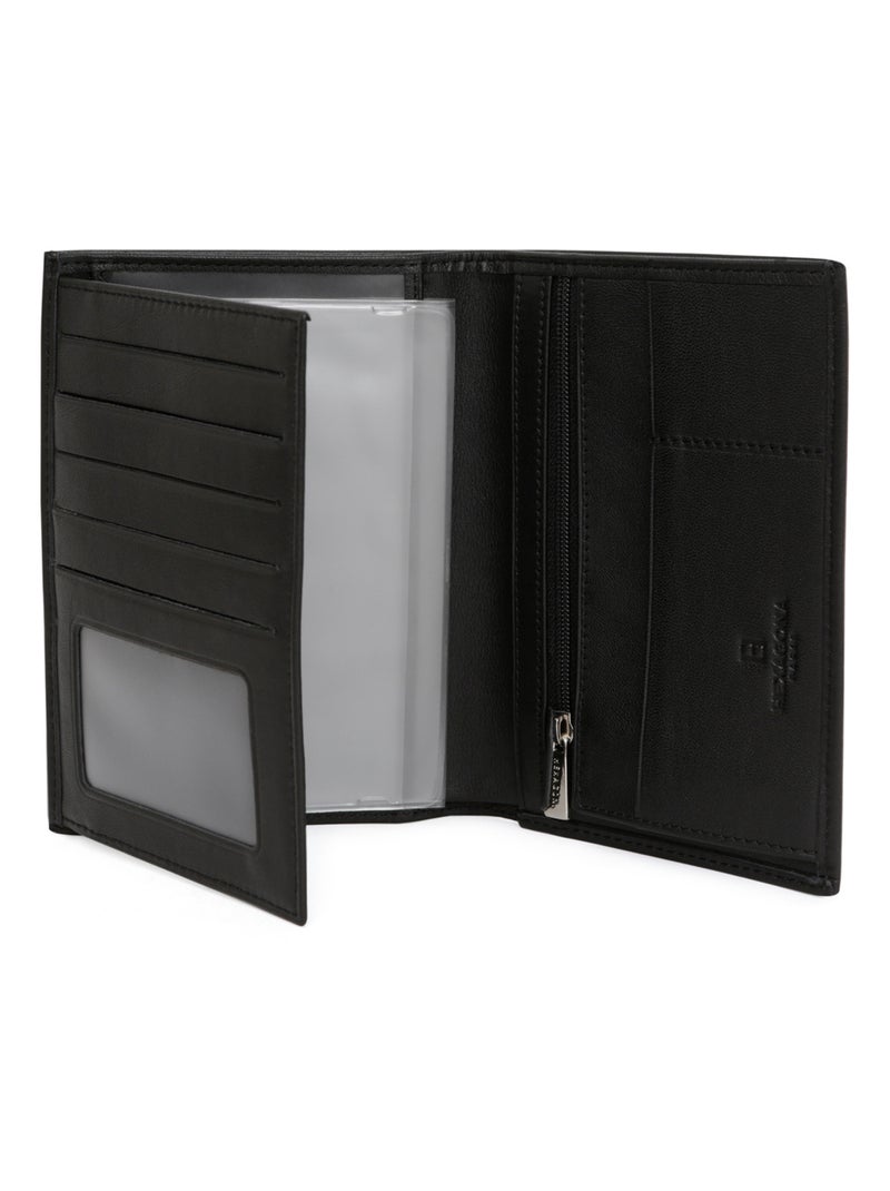 Portefeuille européen  2 volets  Cuir SOFT Noir - Kiabi