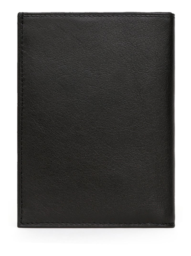 Portefeuille européen  2 volets  Cuir SOFT Noir - Kiabi