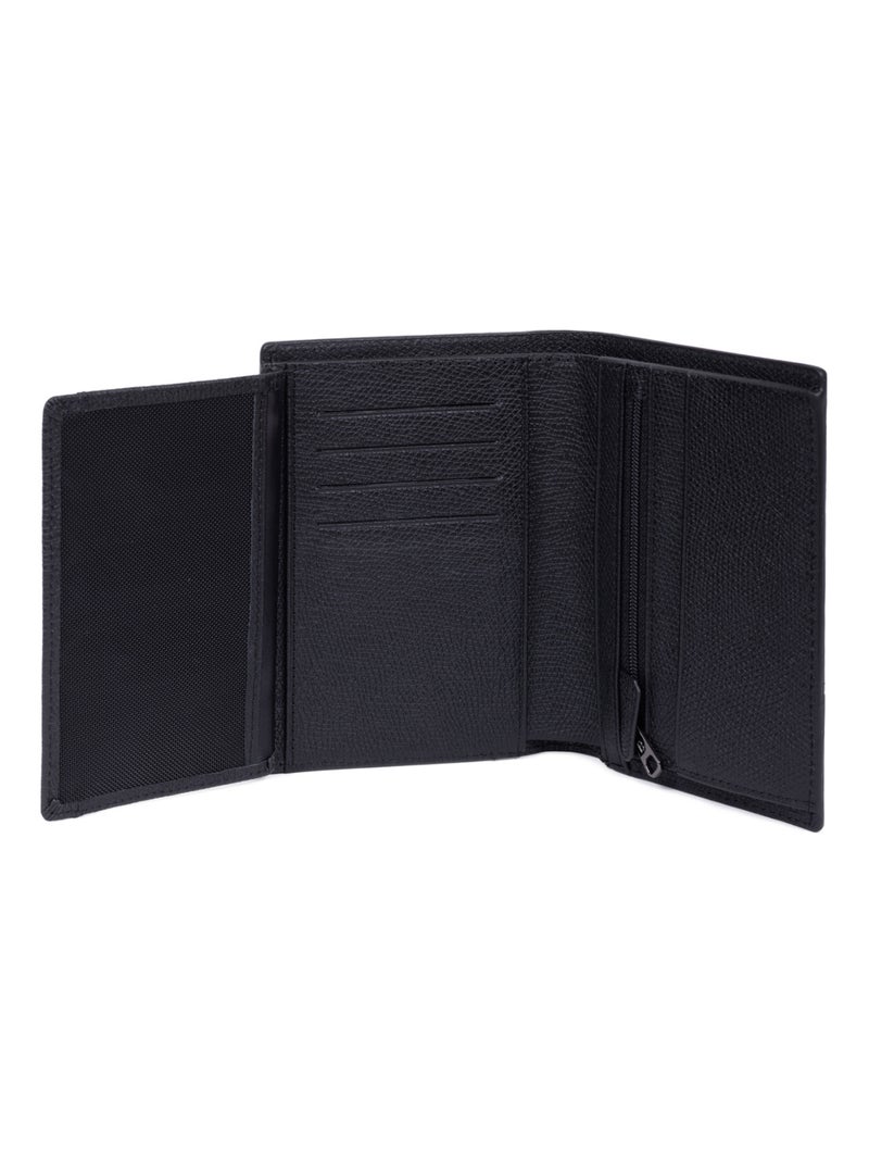 Portefeuille européen  2 volets  Stop RFID  Cuir Dandy Noir - Kiabi