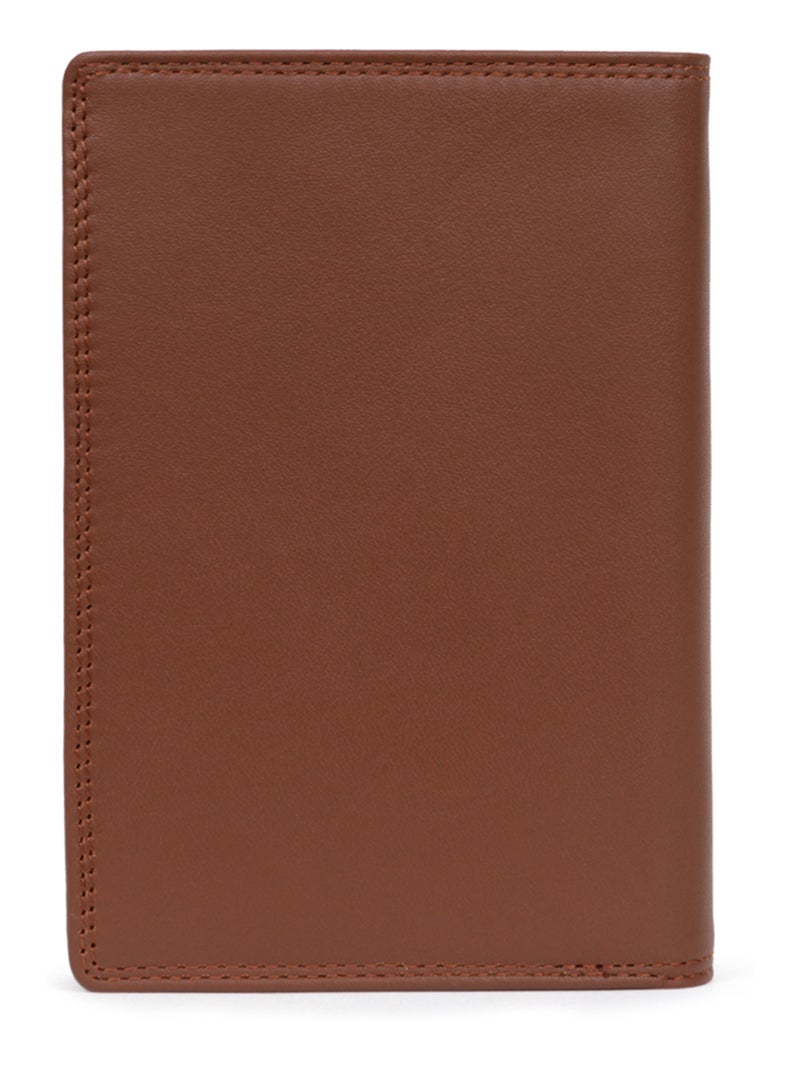 Portefeuille européen  2 volets  Stop RFID  Cuir SENSATION Cognac - Kiabi