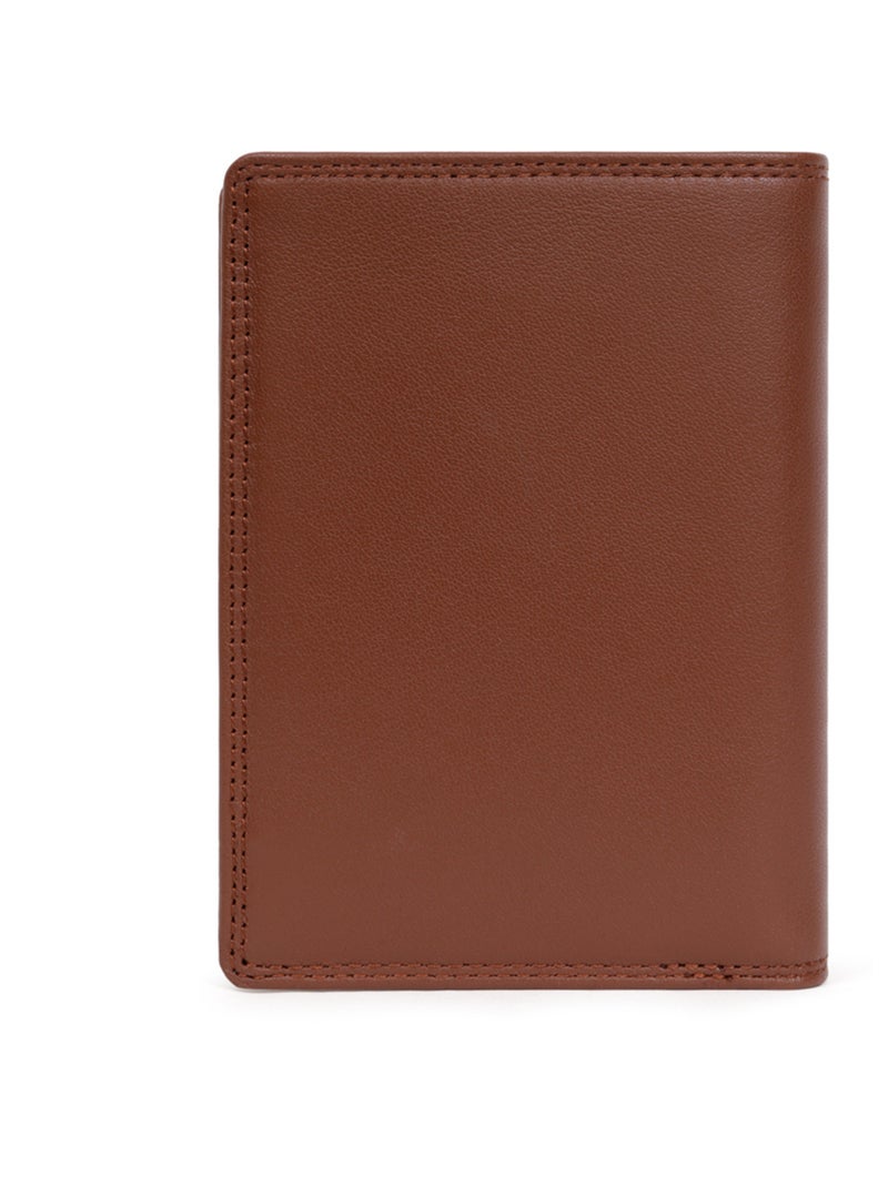 Portefeuille européen  2 volets  Stop RFID  Cuir SENSATION Cognac - Kiabi