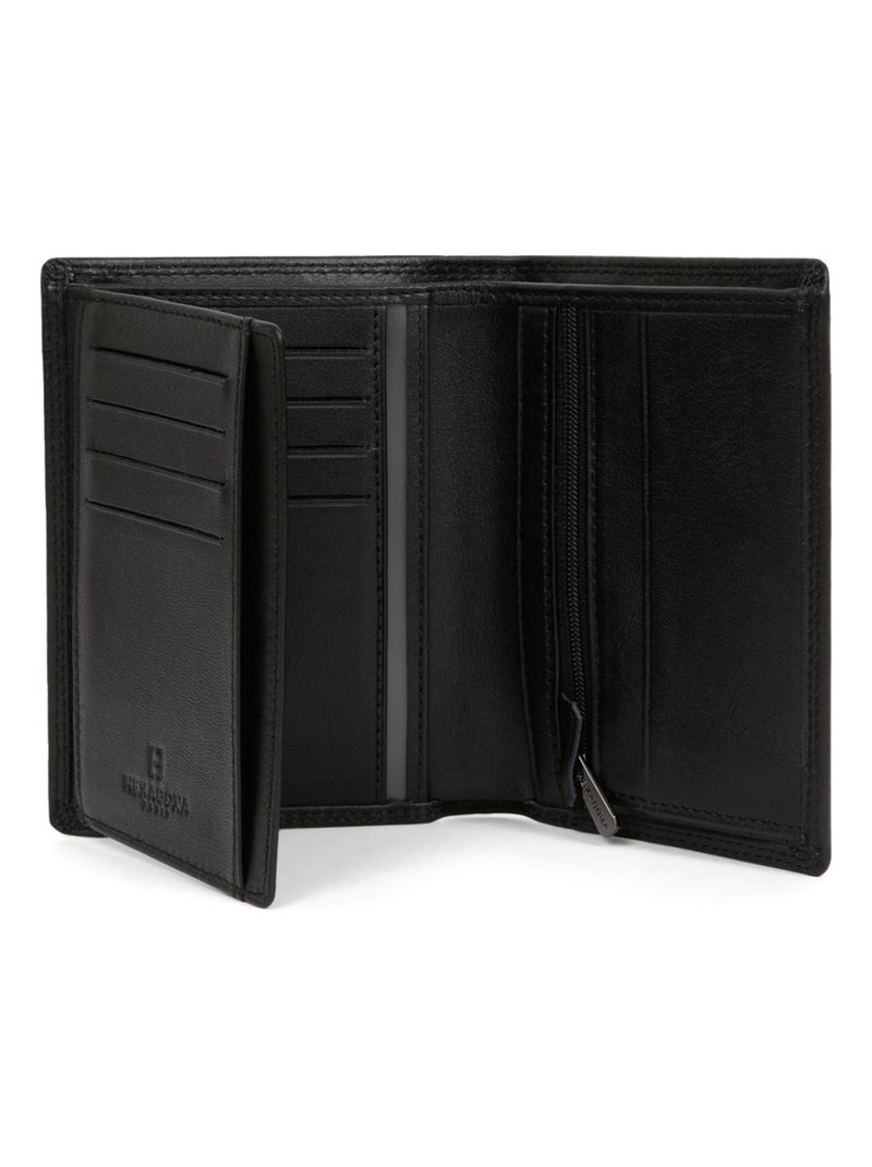 Portefeuille européen  2 volets  Stop RFID  Cuir SENSATION Noir - Kiabi