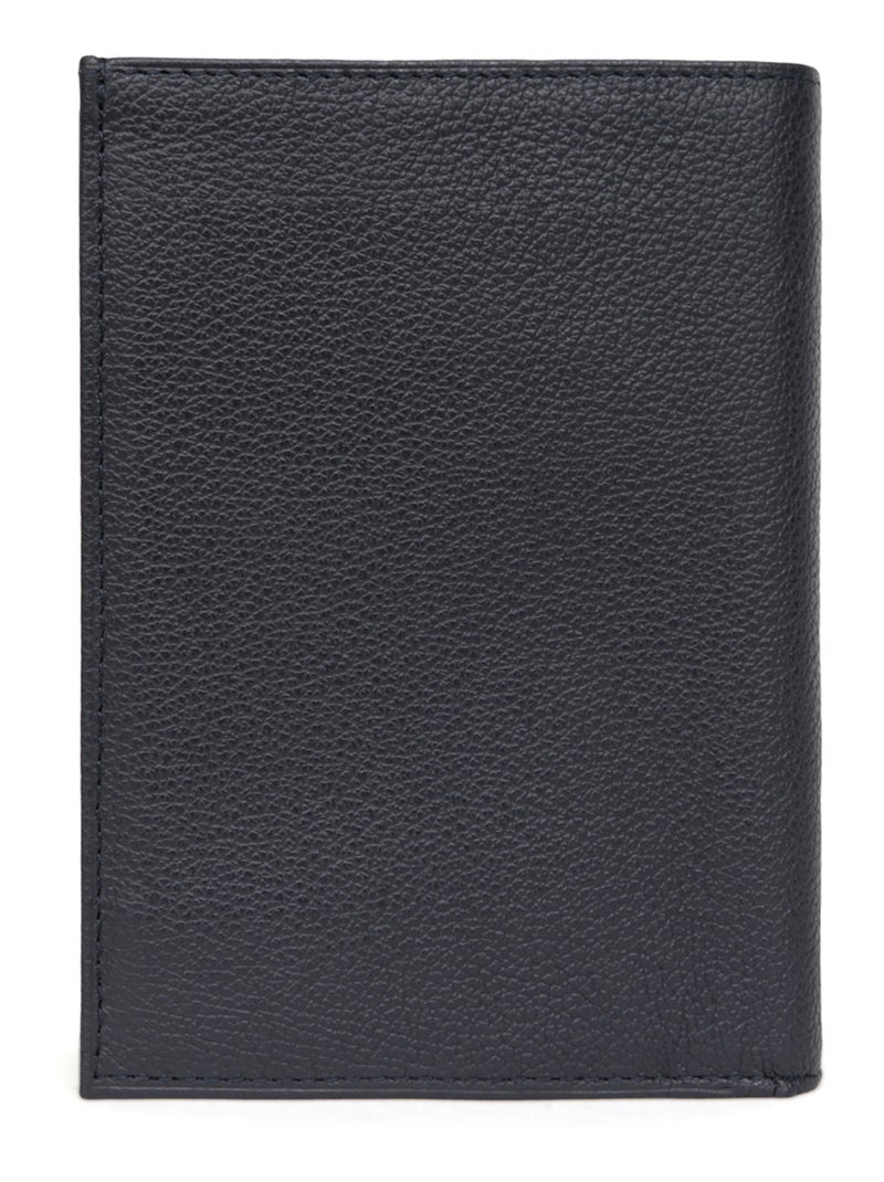 Portefeuille européen  3 volets  Cuir CONFORT Bleu marine - Kiabi
