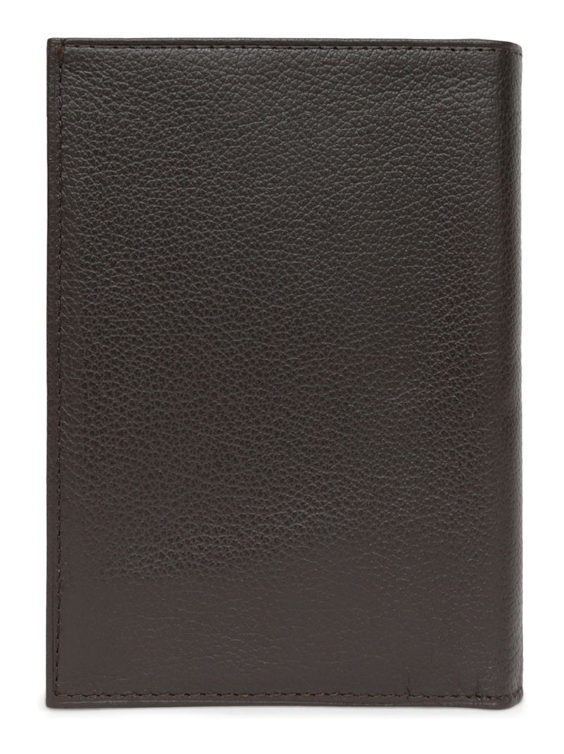Portefeuille européen  3 volets  cuir confort hexagona Marron foncé - Kiabi