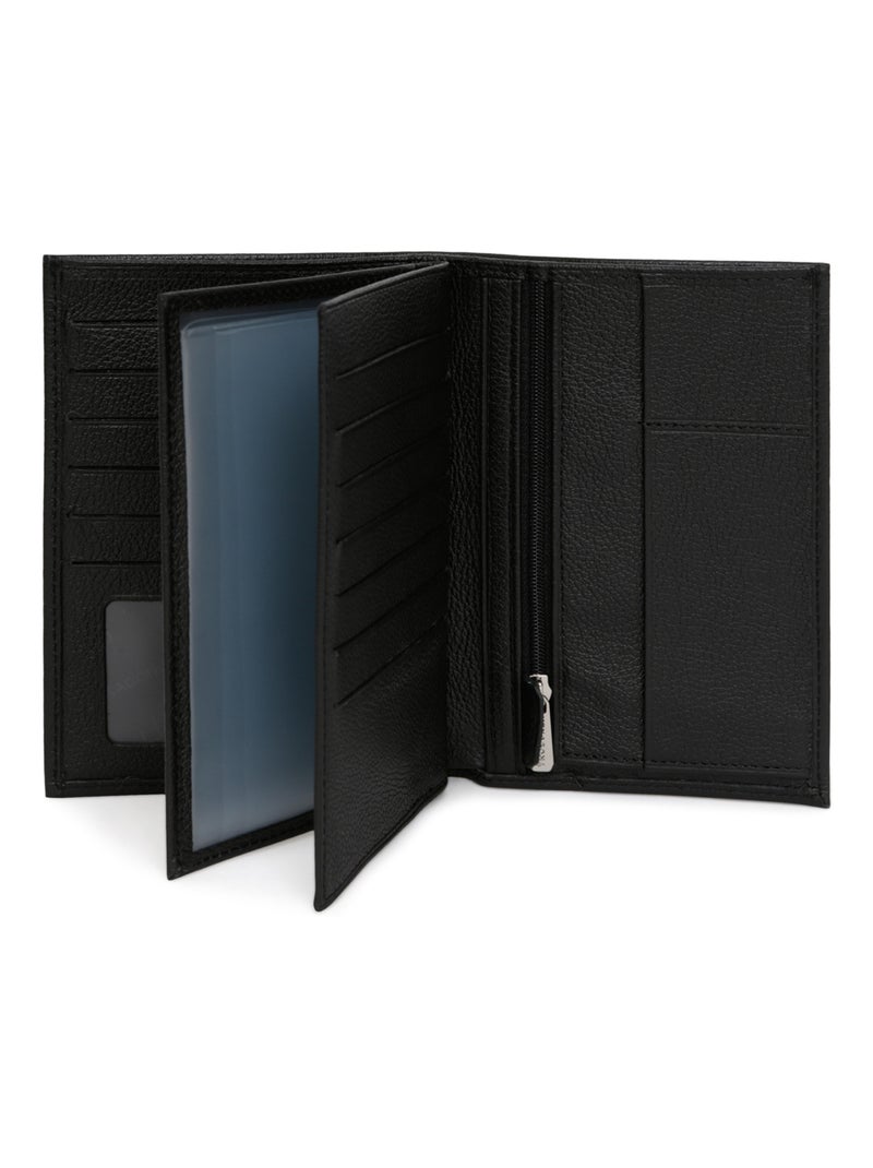 Portefeuille européen  3 volets  Cuir CONFORT Noir - Kiabi