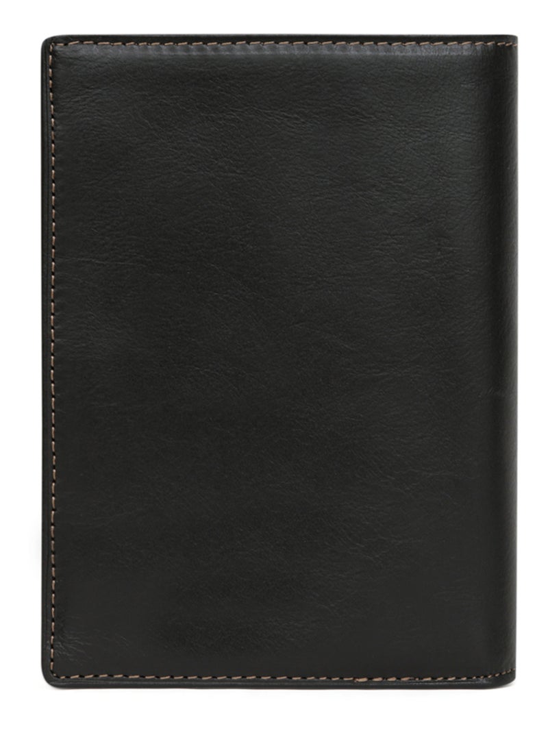 Portefeuille européen  3 volets  Cuir FÉLIN Noir - Kiabi