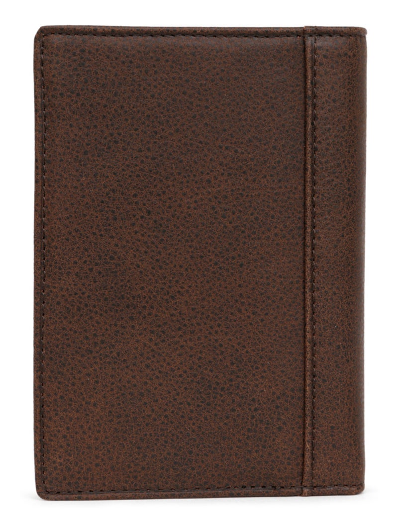 Portefeuille européen  3 volets  cuir instinct hexagona Marron - Kiabi