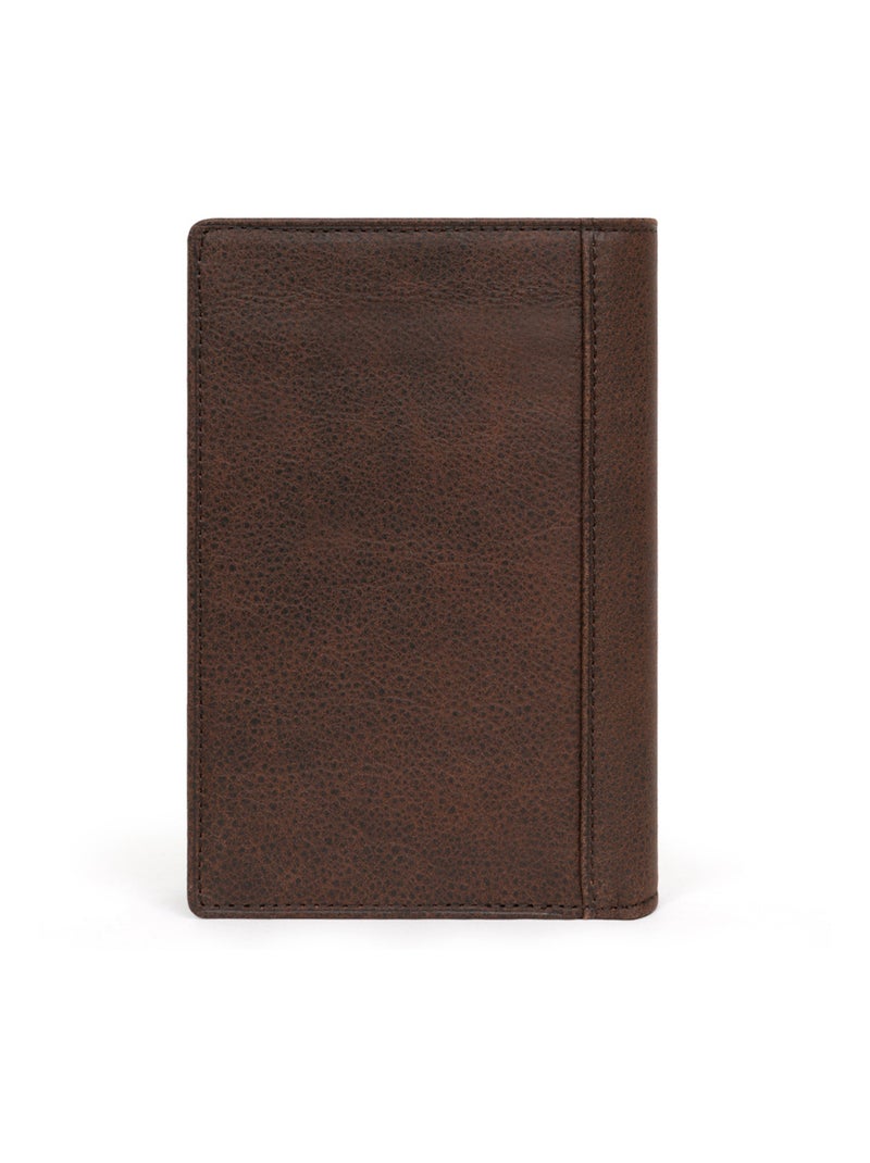 Portefeuille européen  3 volets  Cuir INSTINCT Marron - Kiabi