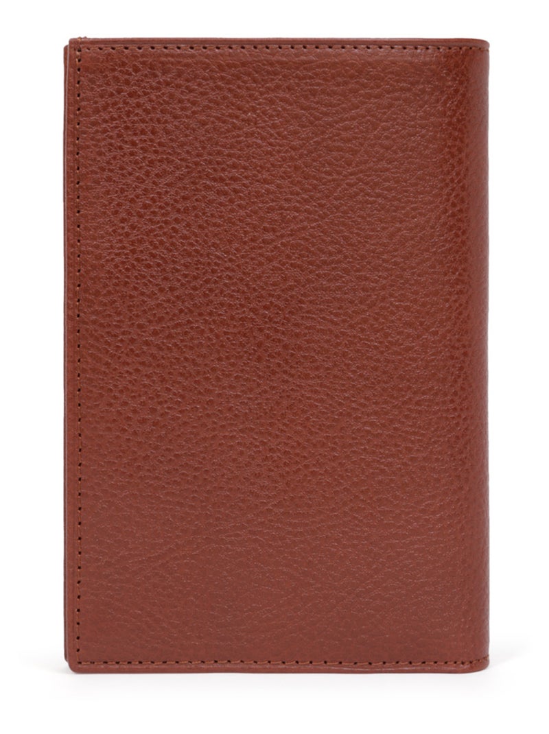 Portefeuille européen  3 volets  Cuir RÉPUBLIQUE Marron - Kiabi