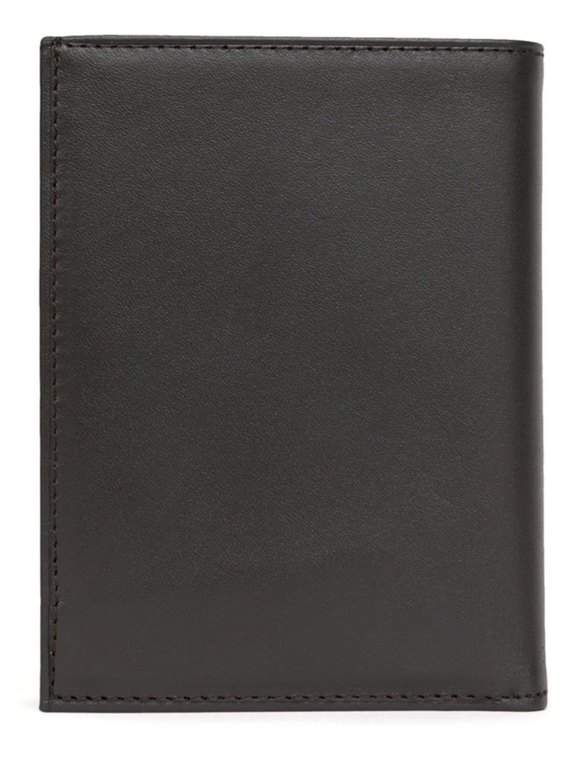 Portefeuille européen  3 volets  Cuir SOFT Marron - Kiabi
