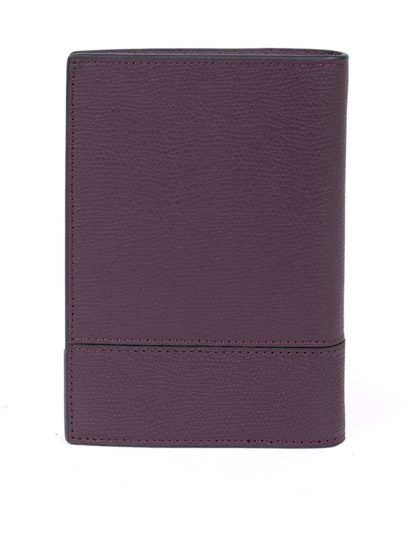 Portefeuille européen  3 volets  Stop RFID  Cuir DANDY Bordeaux - Kiabi