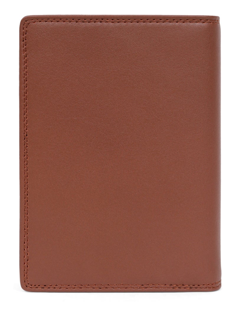 Portefeuille européen  3 volets  Stop RFID  Cuir SENSATION Cognac - Kiabi