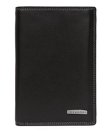 Portefeuille européen 3 volets stop rfid cuir sensation hexagona